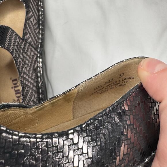 ALEGRIA Dark Silver Mary Jane Slip Resistant Shoes Size 37 casual hospital - Picture 5 of 6